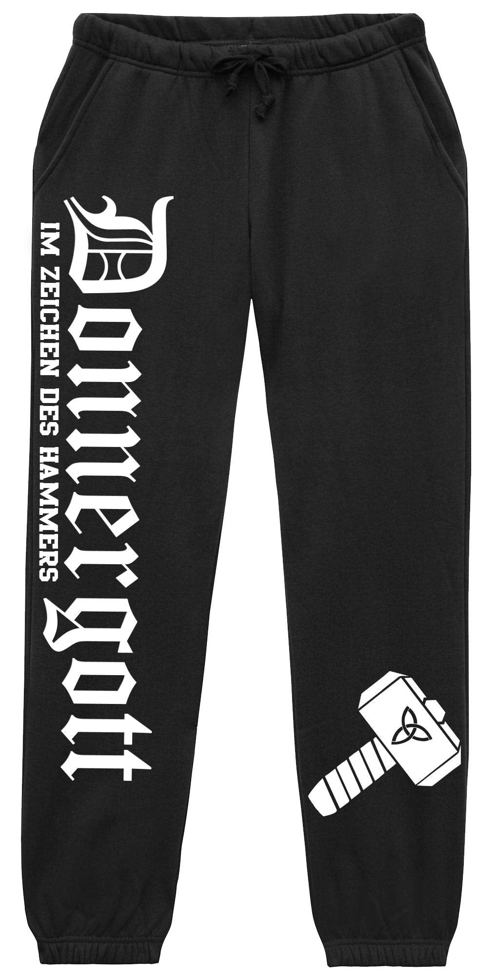 Uglyshirt89 Donnergott Männer u. Herren Jogginghose | Odin Thor Wikinger Valhalla Hose (XXL)