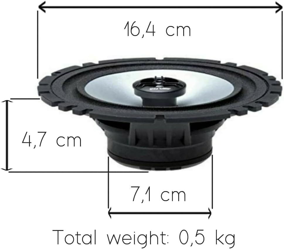 KIT Set FÜR Alpine SXE-1725S 2 Lautsprecher 2-Wege, koaxial, 16,5 cm 165 mm 6,5", 40 Watt rms 220 Wa