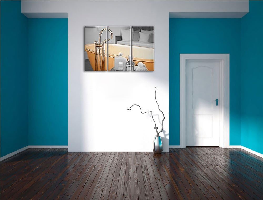 stilvolle alte Badewanne schwarz/weiss Deluxe 3-Teiler Leinwandbild 120x80 Bild auf Leinwand, XXL ri