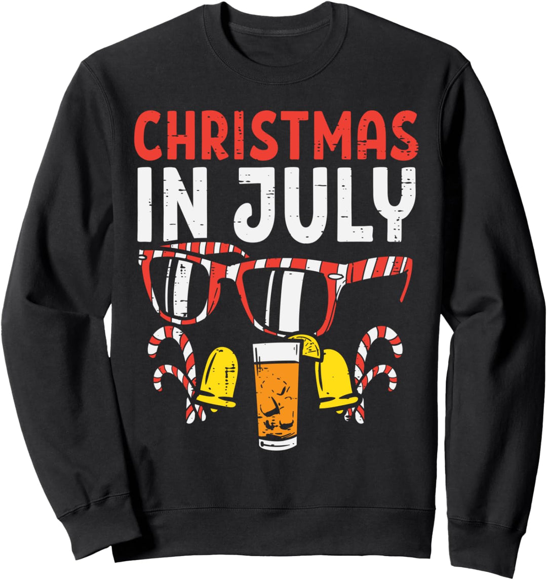 Christmas In July Sunglasses Drink Summer Xmas Men Women Sweatshirt