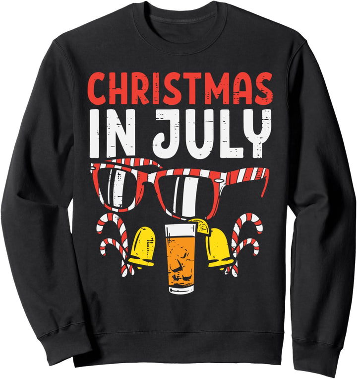 Christmas In July Sunglasses Drink Summer Xmas Men Women Sweatshirt
