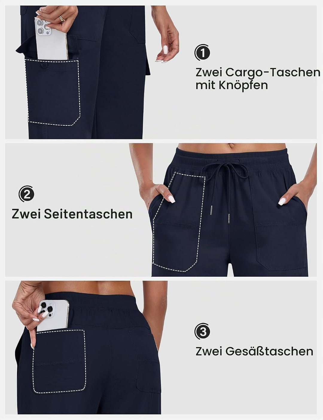 JINSHI Hosen Damen Cargohose Wanderhose Leichte Jogginghose Freizeithose Funktionshose Outdoorhose m