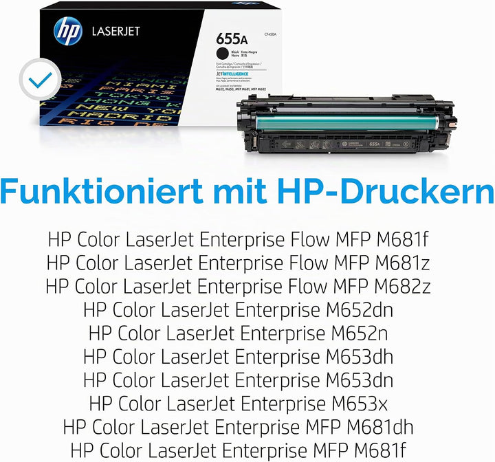HP 655A (CF450A) Schwarz Original Toner für HP Color LaserJet Enterprise M652, M653, M681, M682