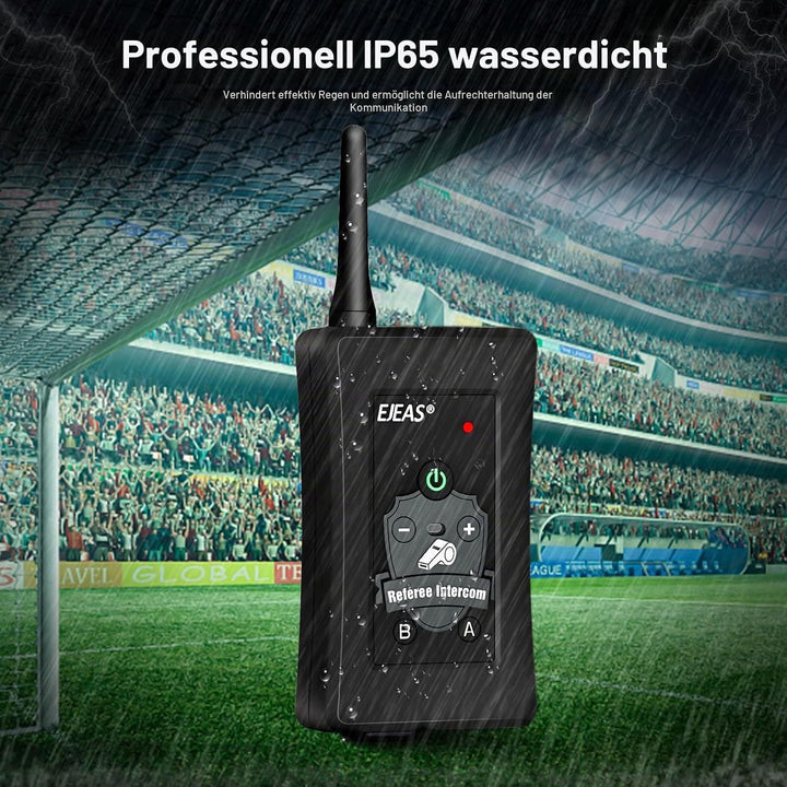 EJEAS FBIM Professionelle Bluetooth-Sprechanlage für Schiedsrichter, 850 mAh Vollduplex 1500 M draht