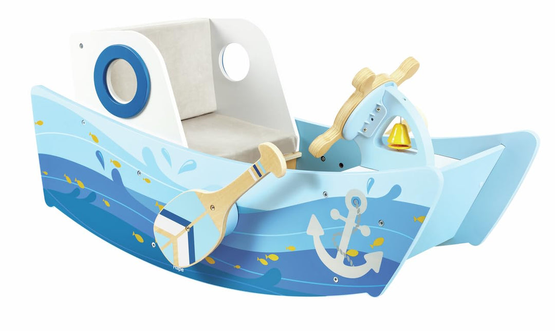 Hape Schaukelboot, fördert Balance und Motorik, mit funktionalen Ruderpaddeln und gepolstertem Sitz,