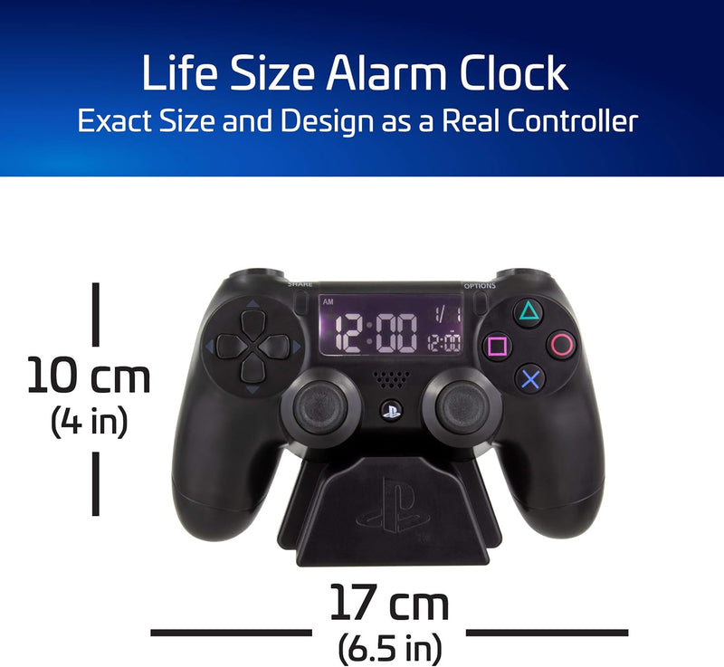 Paladone Digital Wecker LCD | PS4 Dualshock Controller Design | Verwenden Sie die Tasten, um Uhrzeit