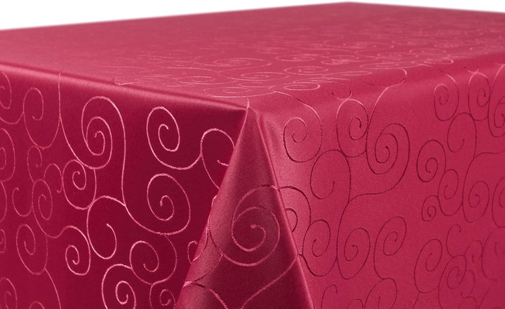 BEAUTEX Tischdecke Damast Ornamente - Bügelfreies Tischtuch - Fleckabweisende, Pflegeleichte Tischwä