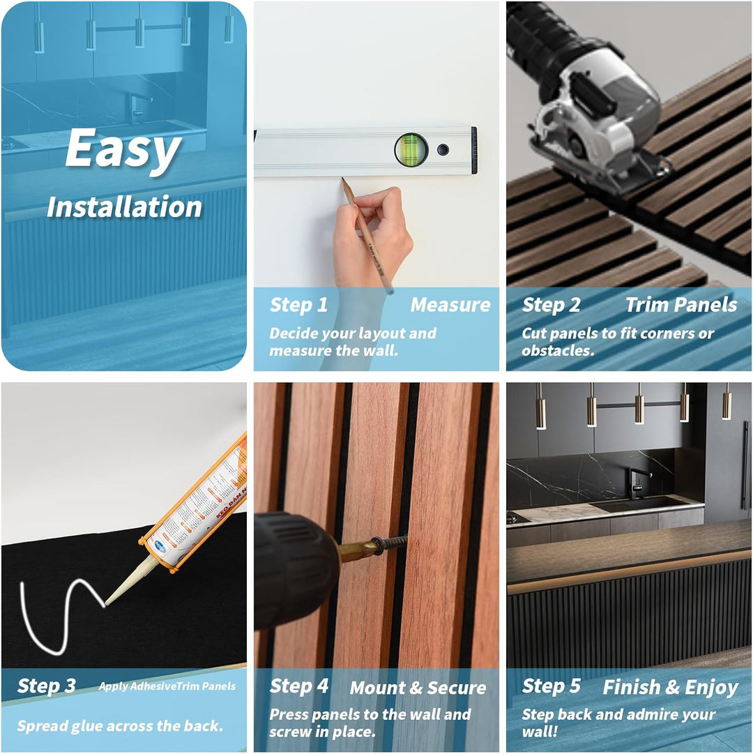 Art3d 4 Stück Akustikpaneele Dunkle Walnuss 3D | Schalldämmend für Büro, Studio &amp; Wohnzimmer | Holzf