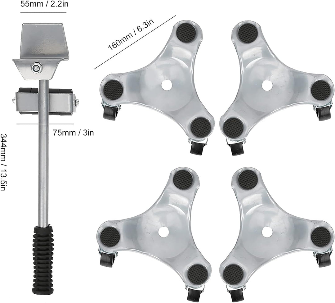 Möbelbewegungsrollen-Set, Möbeltransport-Set Möbelheber-Werkzeugsatz Zum Heben von Möbelgleitern, Gl