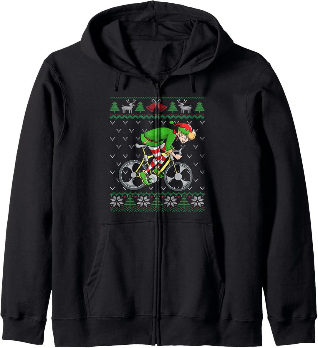 Cycling Elf | Cyclist Gift | Bike Cycling Dad Ugly Christmas Kapuzenjacke