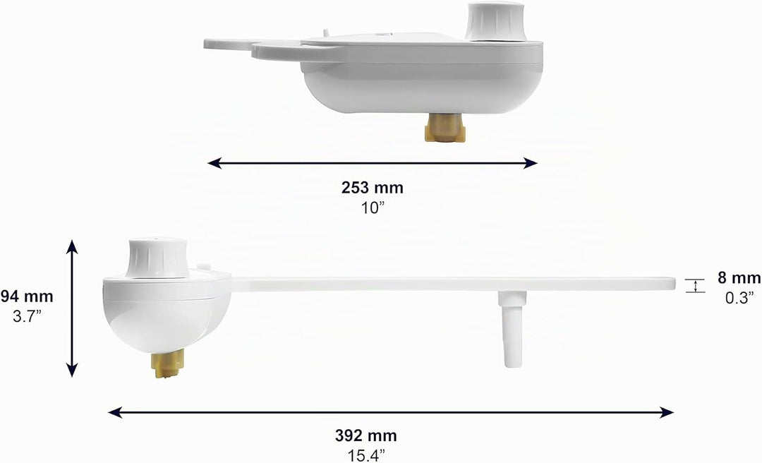 KMINA - Bidet Aufsatz für Toilette Kaltwasser 80 cm, Toilettensitz, WC Dusche, Nicht Elektrisch, Wei