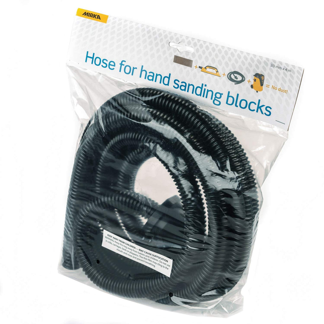 Mirka Absaugschlauch 4m x Ø 20mm für Handblöcke und Schleifklötzer mit Absaugung / mit konischem Ada