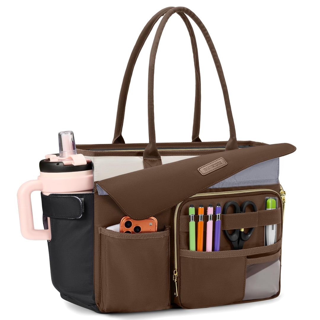 RAINSMORE Lehrertasche Damen mit Lunchfach 15,6 Zoll Laptoptasche Gross Isoliertes Fach Wasserdicht