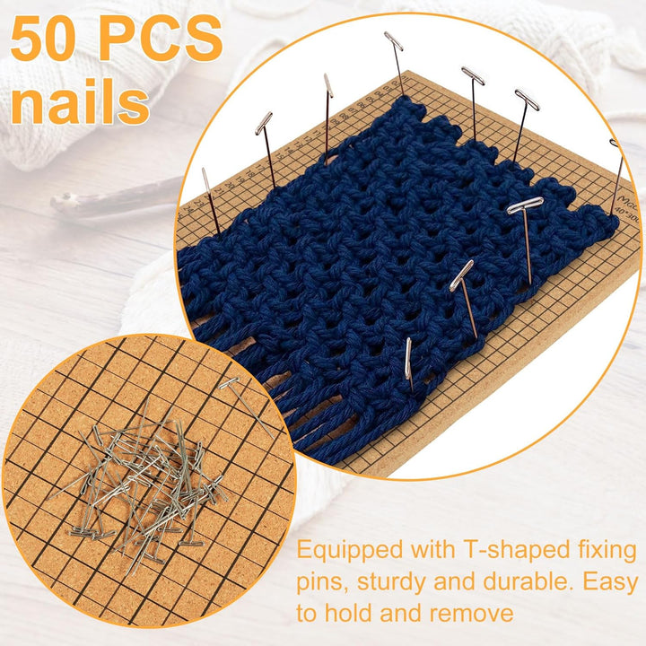 Macrame Board mit Stiften 40 x 30 cm Makramee Tafel mit T-Stiften Rastern Makramee Board Set Wiederv