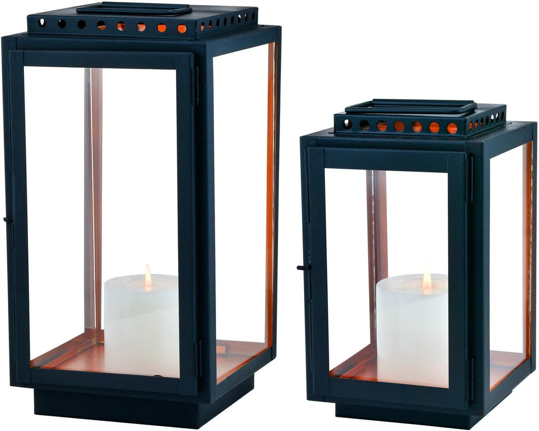 Marrakesch 2er Set Gartenlaterne Laterne 34,5cm & 24cm | Laternen für Draussen Jona modern als Garte