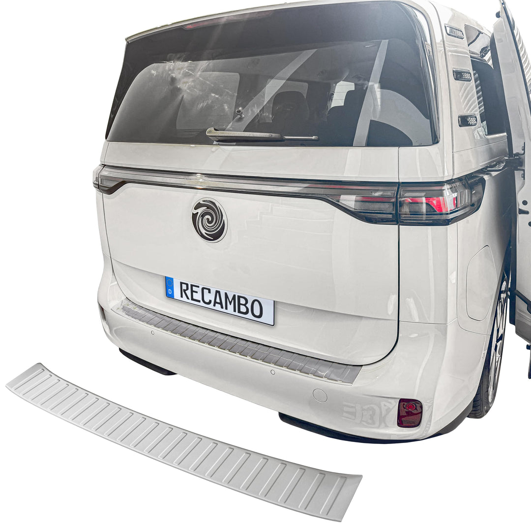 RECAMBO Ladekantenschutz Edelstahl kompatibel für VW ID Buzz | BJ ab 2022 - matt gebürstet mit Textu