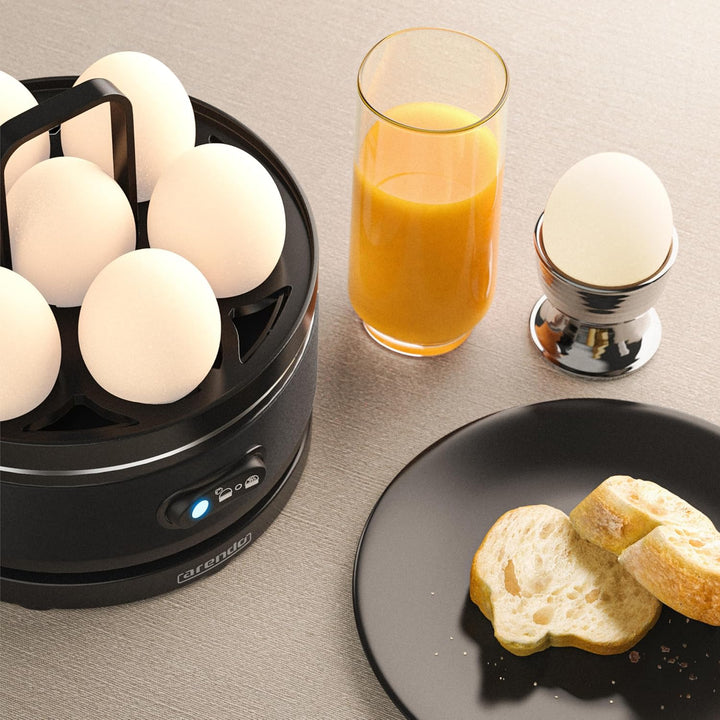 Arendo Sevencook Eierkocher 400 W – Edelstahl Design - 1-7 Eier - Egg Cooker - EIN/AUS-Schalter – 3