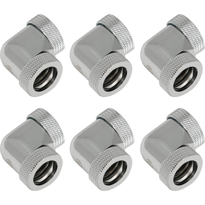 Raijintek Verbindungsstück PELIAS D160906, 16 mm, 90-Grad-Adapter, 6er-Pack, Silber