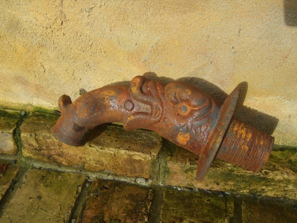 Antikas - Wasserspeier, Brunnenauslauf, Fabelfisch f. Wandbrunnen, Auslauf