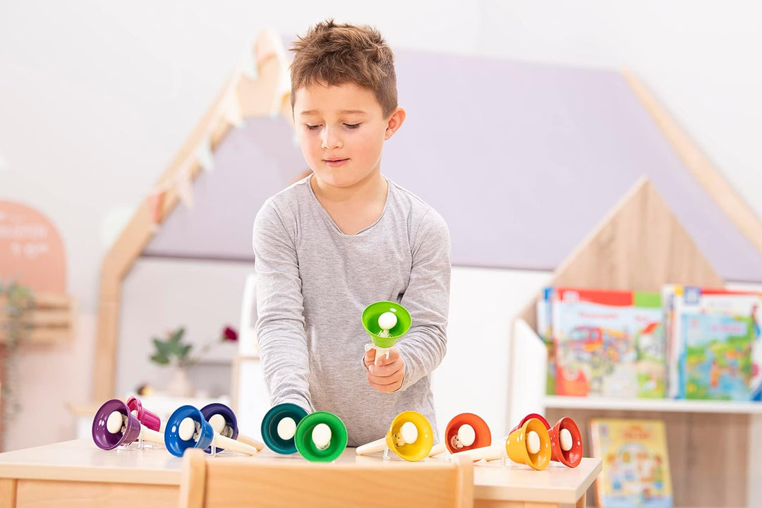 Betzold Musik - Glocken mit Einmalanschlag - bunt Stopp-Funktion mit Notennamen für Kinder diatonisc