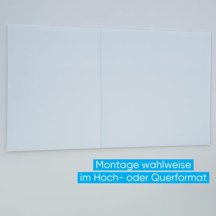 FRANKEN Whiteboard aus Glas, magnetisch und beschreibbar, Design-Schreibtafel ohne Rahmen, Magnettaf