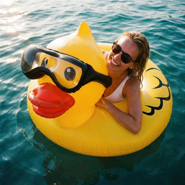 Float Joy Ente Aufblasbare Schwimmring 106cm Schwimmtier für den Pool Verdickte Schwimmreifen Erwach