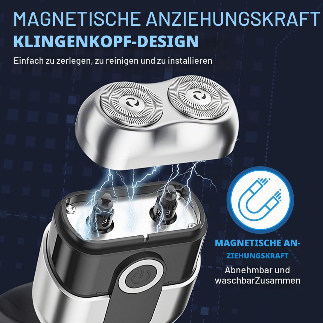 Mini Rasierer Herren Elektrisch, Tragbar Elektrorasierer mit LED-Anzeige, USB Wiederaufladbare Nass