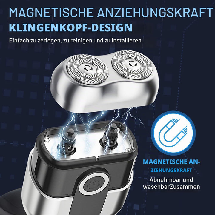 Mini Rasierer Herren Elektrisch, Tragbar Elektrorasierer mit LED-Anzeige, USB Wiederaufladbare Nass
