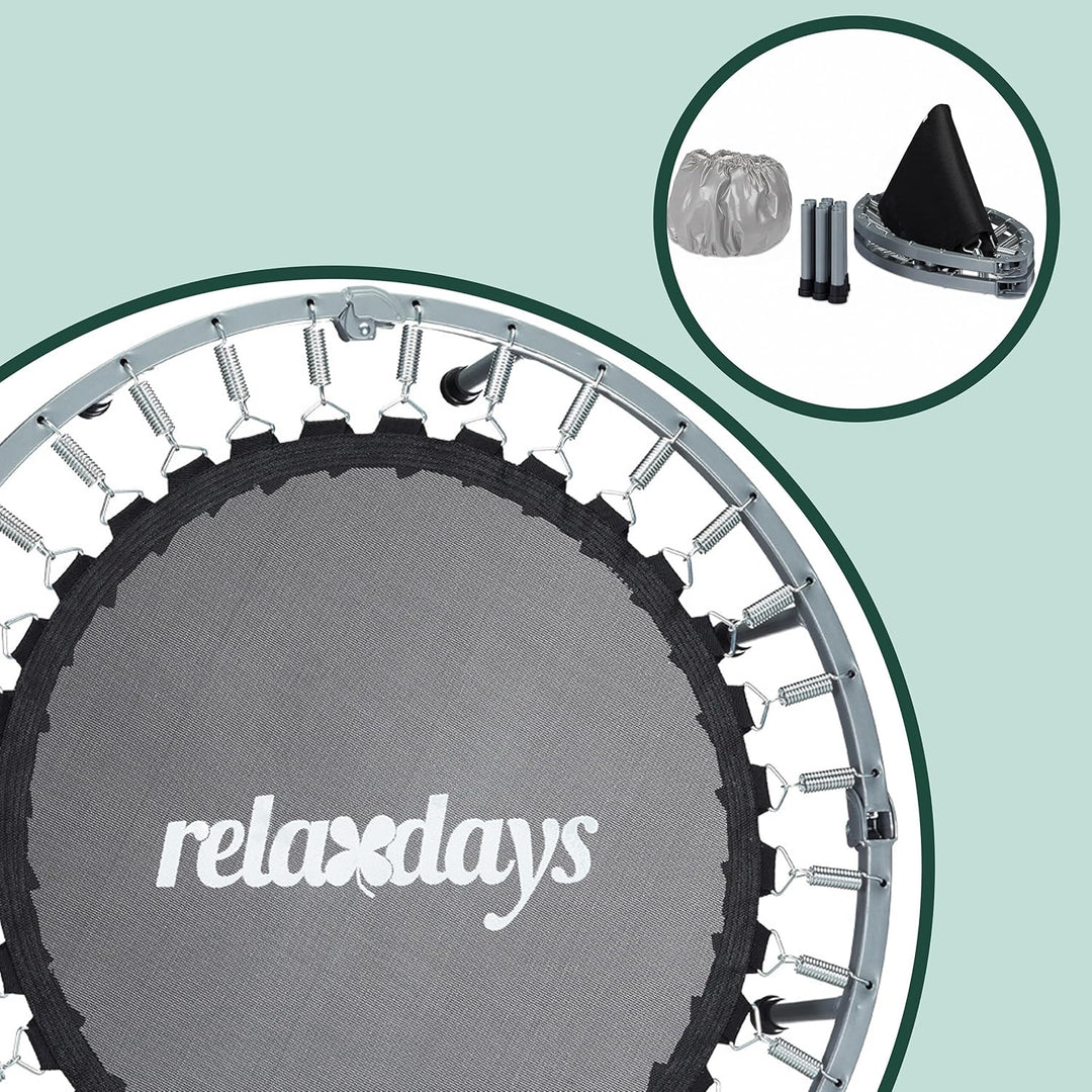 Relaxdays Indoor Trampolin, Ø 95 cm, faltbares Minitrampolin bis 100 kg, Sport &amp; Gymnastik, Fitnesst