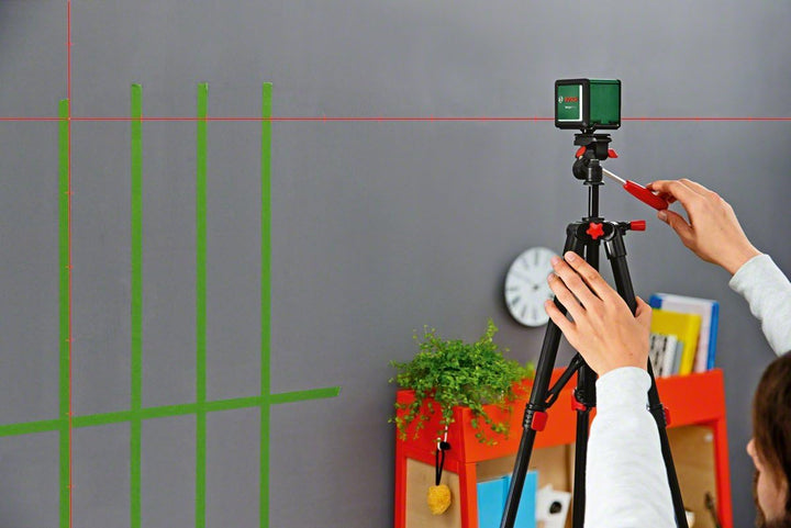 Bosch Home and Garden Bosch Kreuzlinienlaser Quigo Plus mit Stativ (einfaches Ausrichten in gleichen