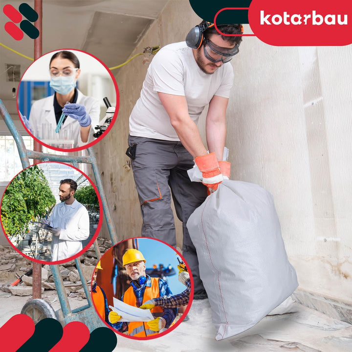 KOTARBAU® 20er Set PP Gewebesäcke 55x80cm Schwerlast-Gewebesack Weiss 30kg 55 x 80 cm Weiss, 55 x 80