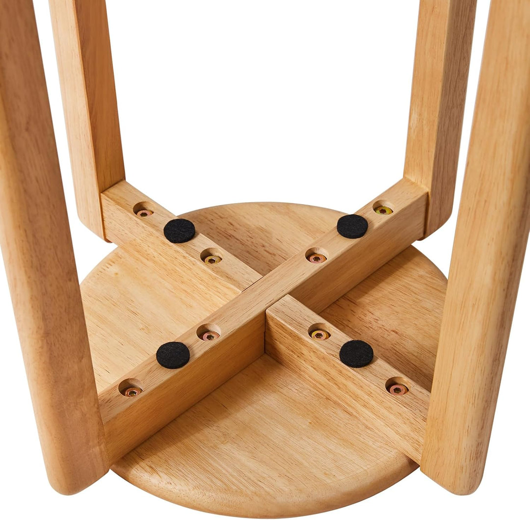 YMYNY Esszimmerstühle, Barstühle aus massivholz, 4er Set Barhocker, rund Sitzhocker, Arbeitshocker,