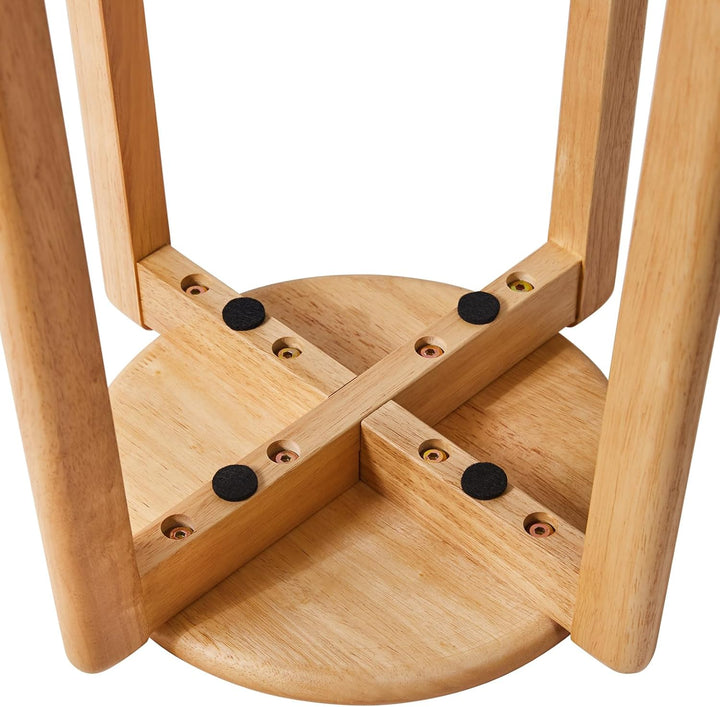 YMYNY Esszimmerstühle, Barstühle aus massivholz, 4er Set Barhocker, rund Sitzhocker, Arbeitshocker,