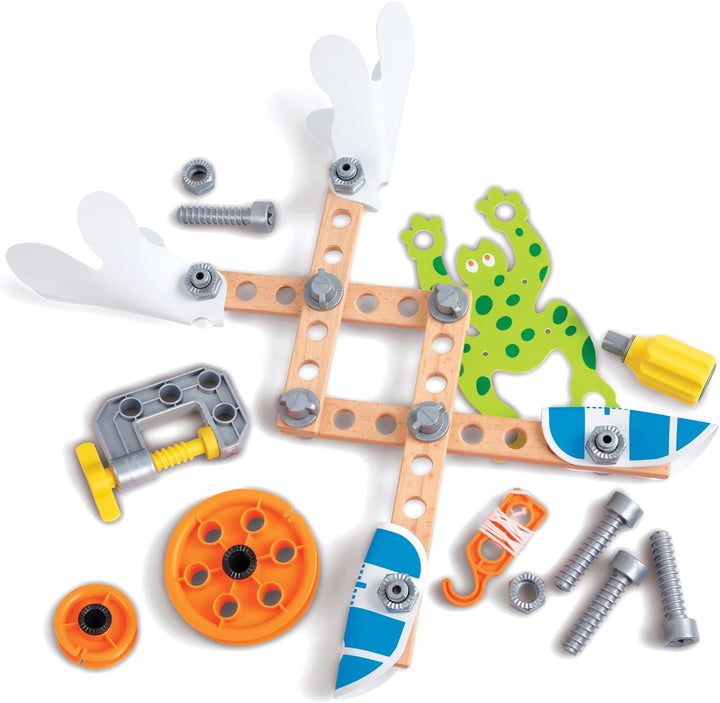 Hape Junior Inventor Bausatz für Tüftler - Experimentierset, Mint-Spielzeug, Lernspielzeug für Kinde