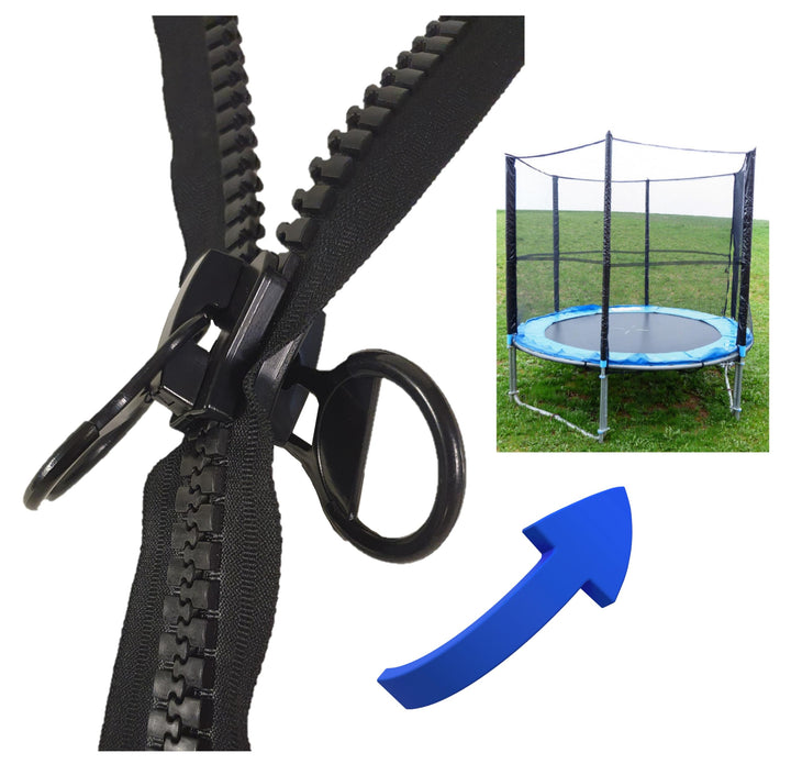 Trampolin Ersatzreissverschluss Doppel-Zipper beidseitig bedienbar schwarz 20 Zoll (schwarz, 130 cm)