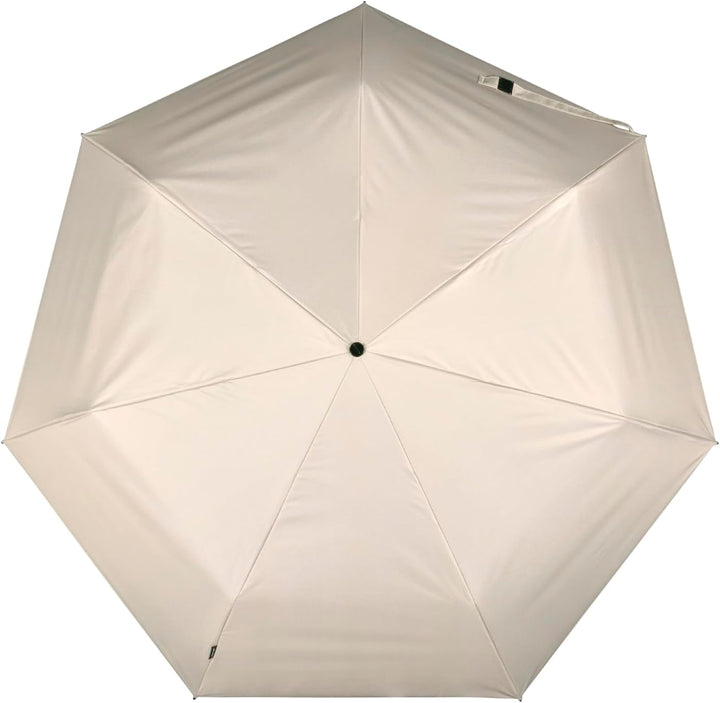 Knirps Taschenschirm Slim Duomatic Auf-Zu-Automatik Beige - Silver Heatshield - Uv-, Hitzeschutz, Be