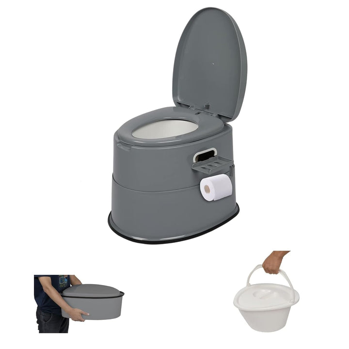 LEADZM Campingtoilette Tragbare Reisetoilette Mobile Toilette für Camping Mit Sitz, Deckel und Toile