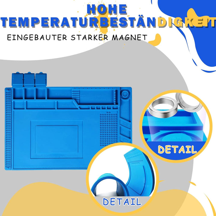 Magnetische Lötmatte, 500℃ Hitzebeständig Reparaturmatte, 45 x 30 cm Lötmatte Antistatische Reparatu