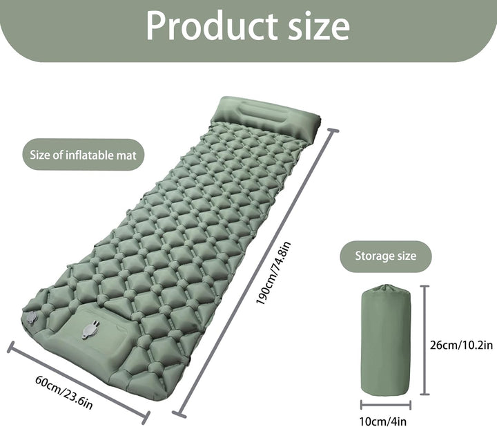 Isomatte Camping Matratze,Isomatte Ultraleicht für Outdoor,Kleines Packmass mit Fusspressepumpe und