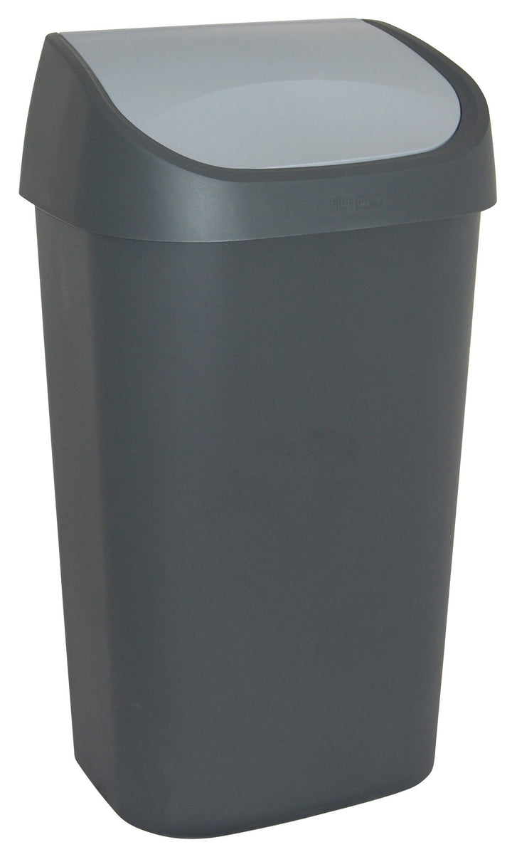 Allibert 214972 Mistral Abfalleimer mit Schwingdeckel, Polypropylen, 38,8 x 30,3 x 69 cm, Anthrazit/