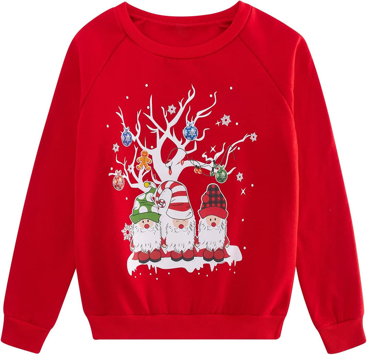 SFreeBo Kinder Weihnachts Sweatshirt Mädchen-Pullover Winter Langarm T-Shirt Oberteil Unisex Jungen