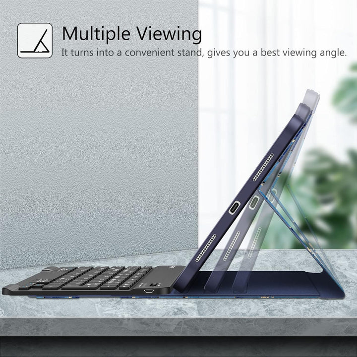 Fintie Tastatur Hülle für iPad 10. Generation 2022 (10.9 Zoll), Schutzhülle mit TPU Rückschale, Penc