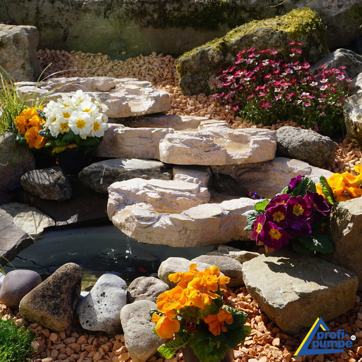 AMUR BACHLAUF QUELLBACH II mit LED, 230V, Wasserkaskade Quell-Kaskade Wasserfall Bachlaufschale Wass