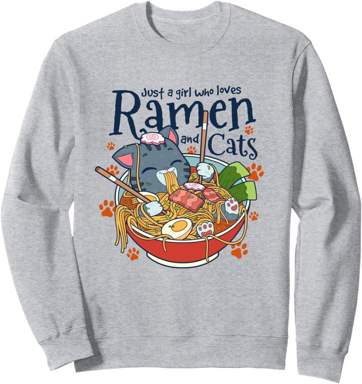 Kawaii Niedliche Anime Katze Mädchen Otaku Japanische Ramen Sweatshirt