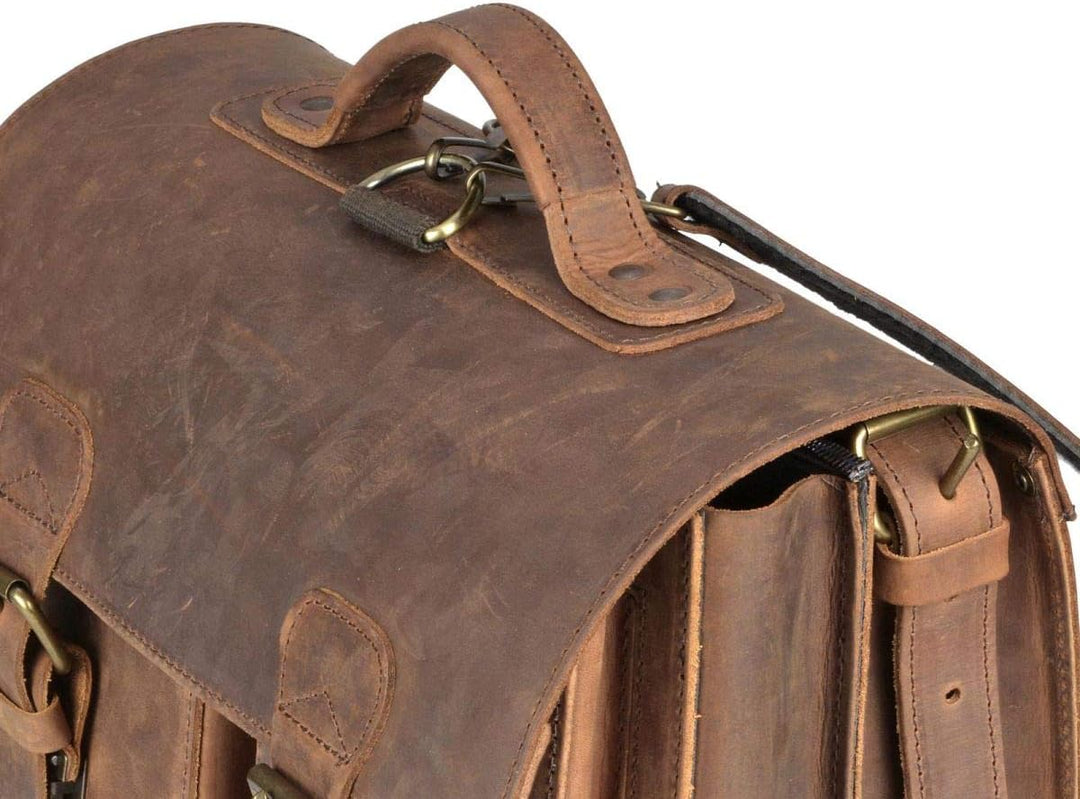 Ruitertassen Lederranzen 38cm Schulranzen Schultasche 2 Fächer 2 Vortaschen Rückengurte Tragegriff S