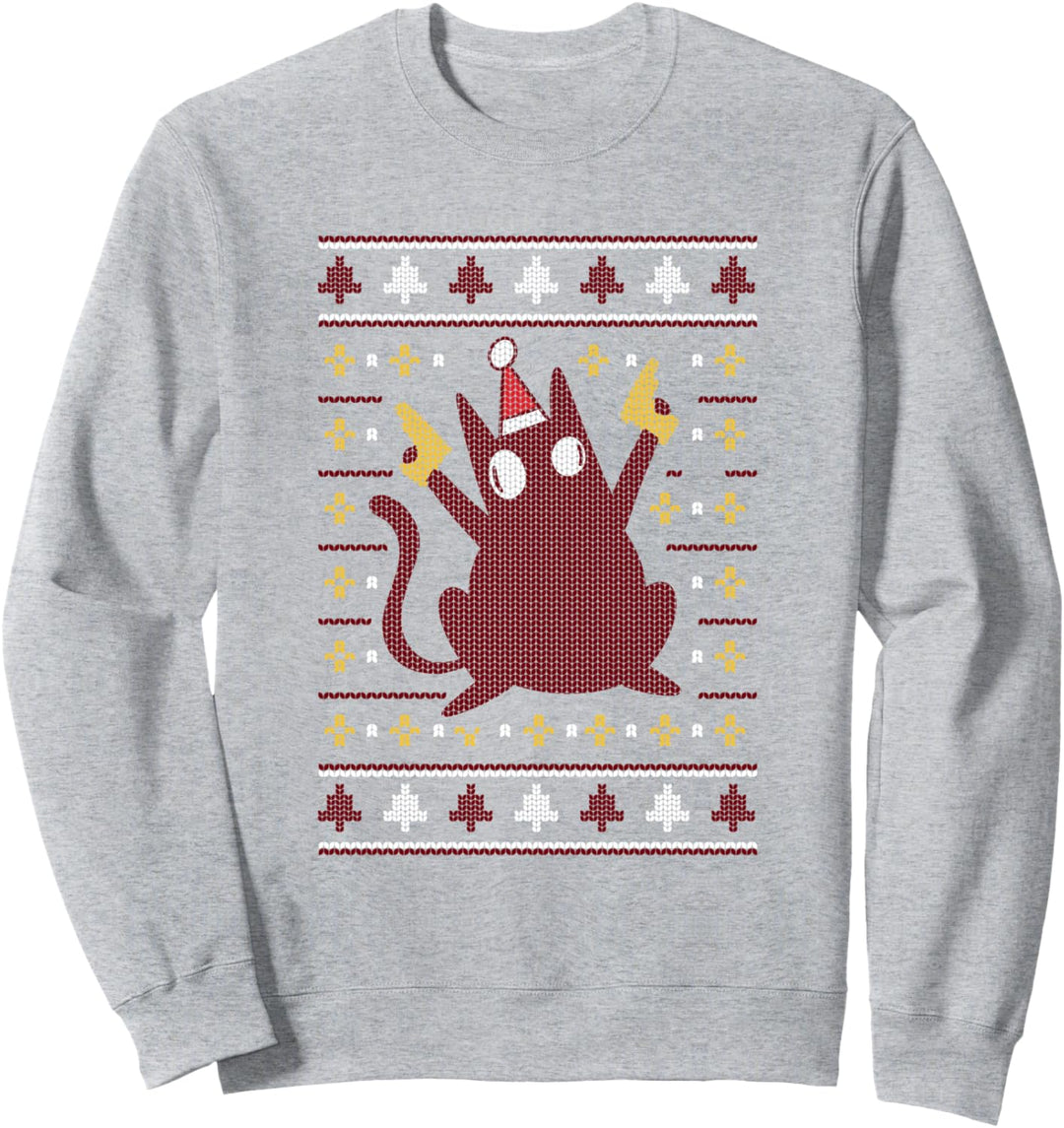 Weihnachtspullover mit lustigem Katzenmotiv Sweatshirt