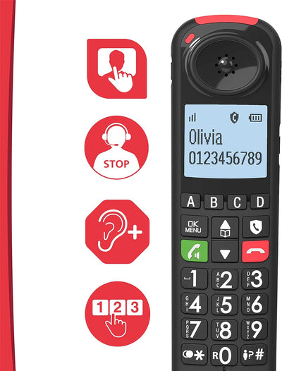 Swissvoice Xtra 2355 Duo schnurloses DECT Grosstasten Telefon mit Anrufbeantworter, Zwei Mobilteile,