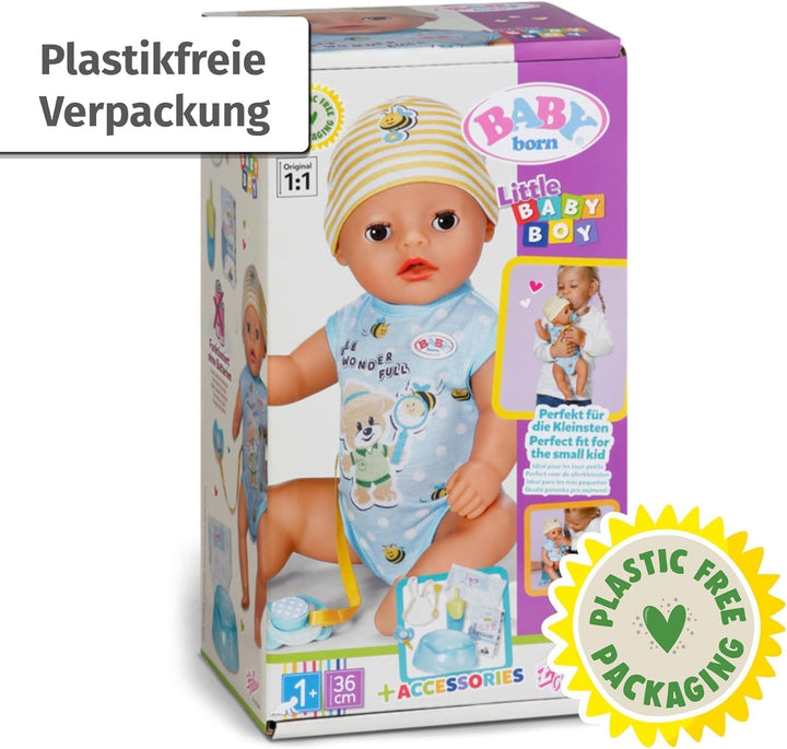 BABY born Lukas (Little Baby Boy) - 36 cm grosse Babypuppe - 7 Funktionen inkl. Accessoires & Stramp