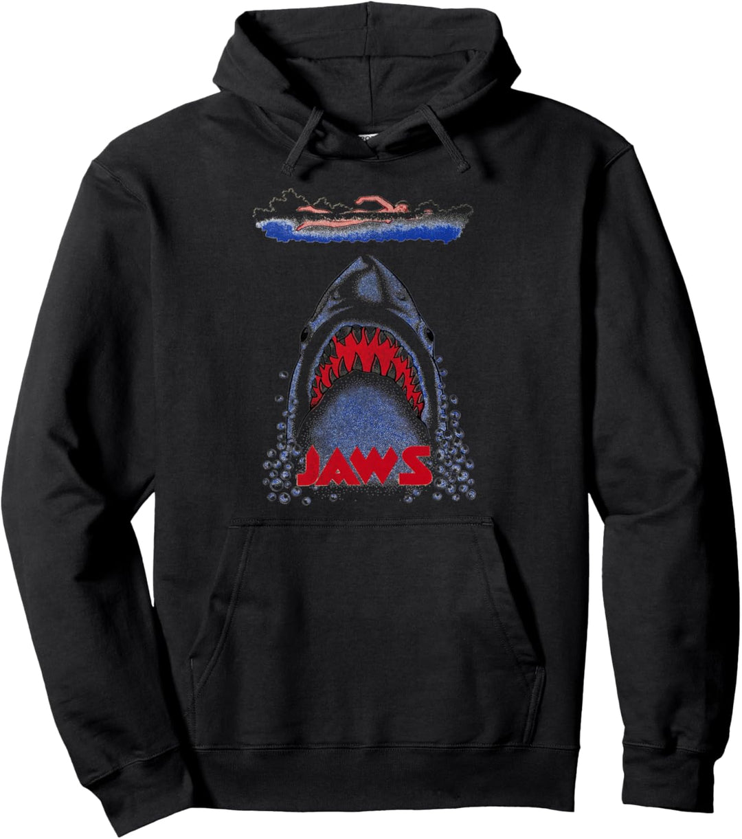 Jaws Retro Swimmer Poster Pullover Hoodie