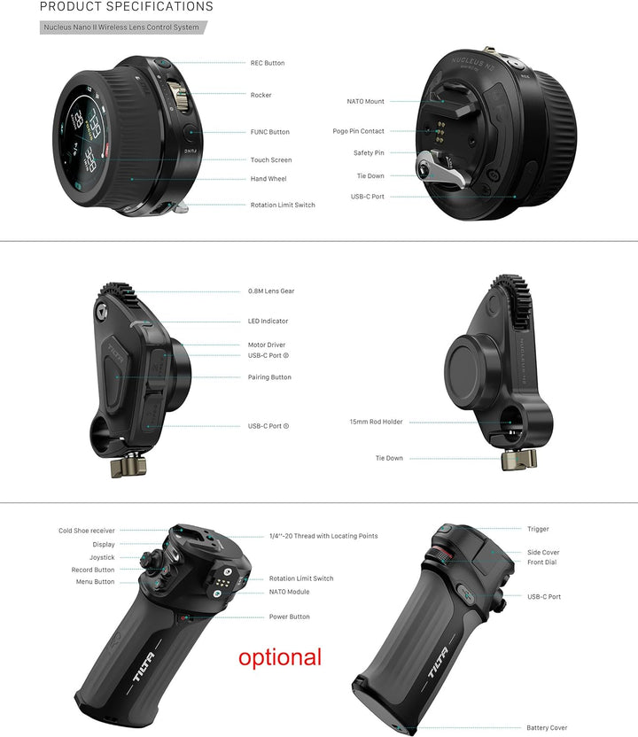 TILTA WLC-T05 Nucleus Nano II Wireless Lens Control System Nucleus N II Compatible Camera Cage DSLR